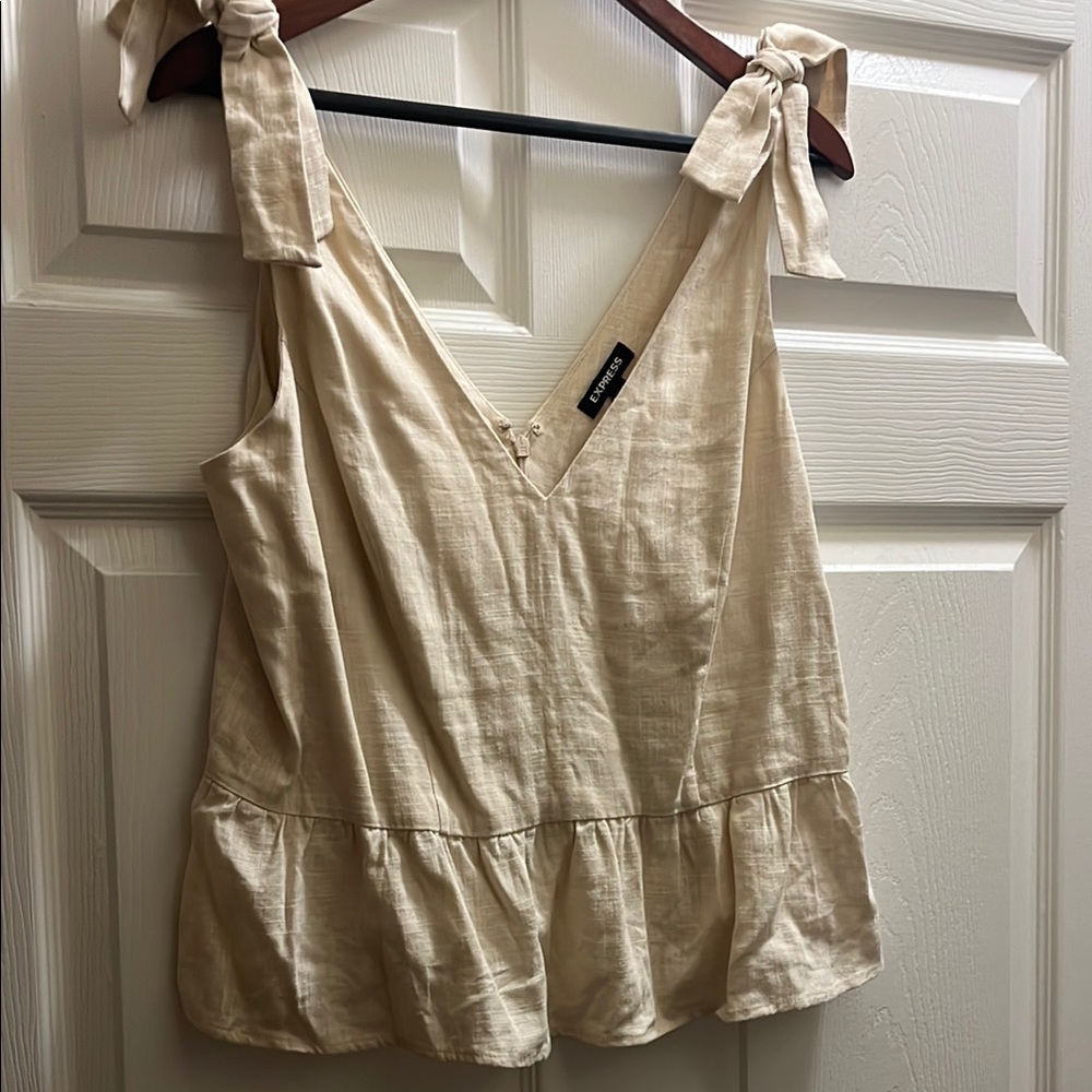 Express Cream Tie-Shoulder Tank Top